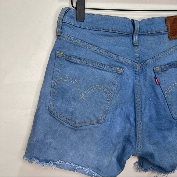 Levi's 501 Denim Cut off Jean Shorts Raw Hem Button Fly Size 26 - Picture 5 of 14